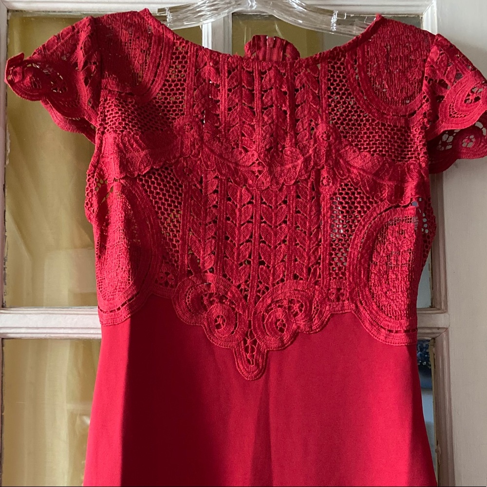 Red lace dress